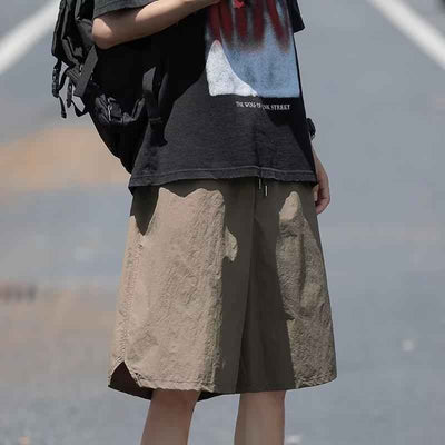 Men's Summer Thin Large Pocket Japanese Magazine Style Wear Fifth Pants
