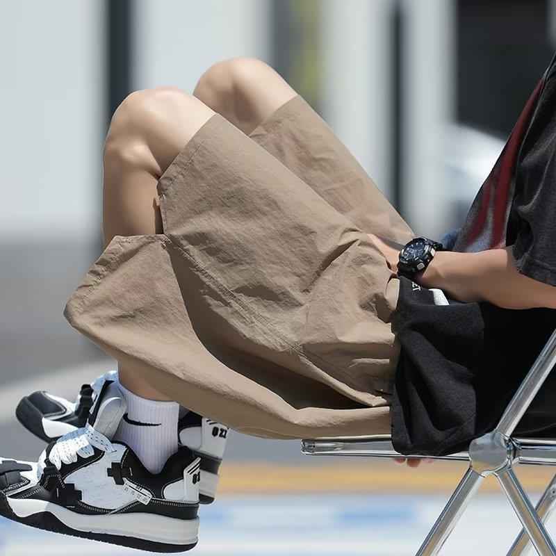 Men's Summer Thin Large Pocket Japanese Magazine Style Wear Fifth Pants