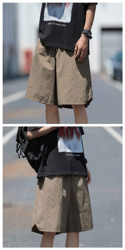 Men's Summer Thin Large Pocket Japanese Magazine Style Wear Fifth Pants