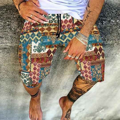 Printed Pants Casual Five-point Pants