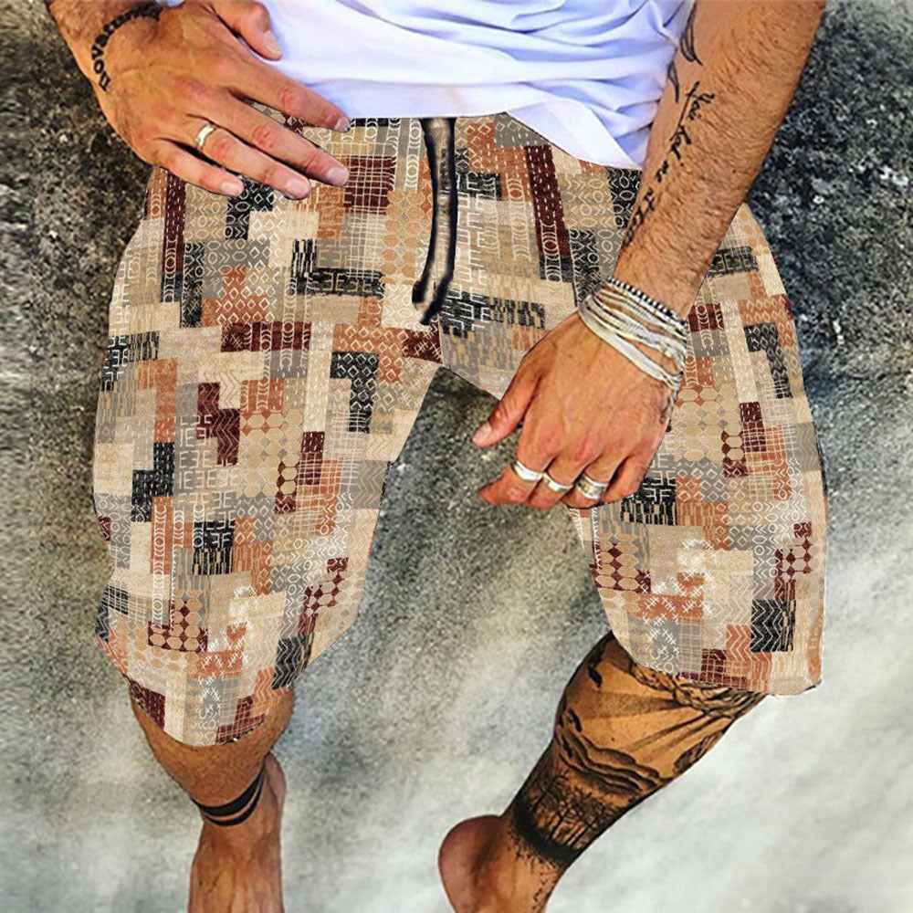 Printed Pants Casual Five-point Pants