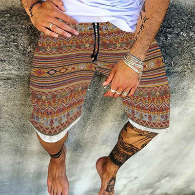 Printed Pants Casual Five-point Pants
