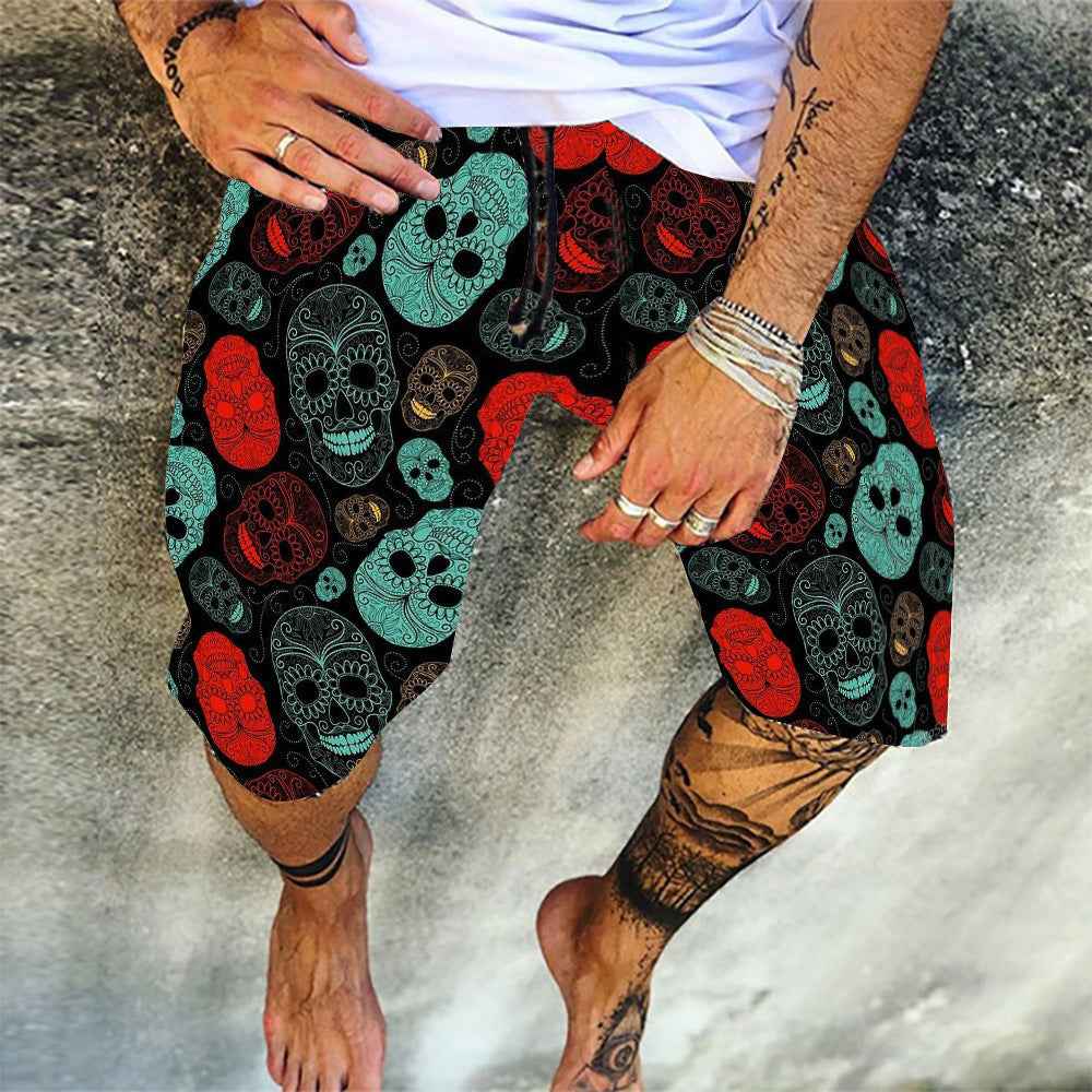 Printed Pants Casual Five-point Pants
