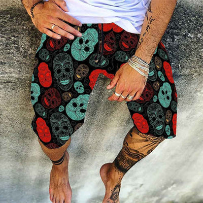 Printed Pants Casual Five-point Pants