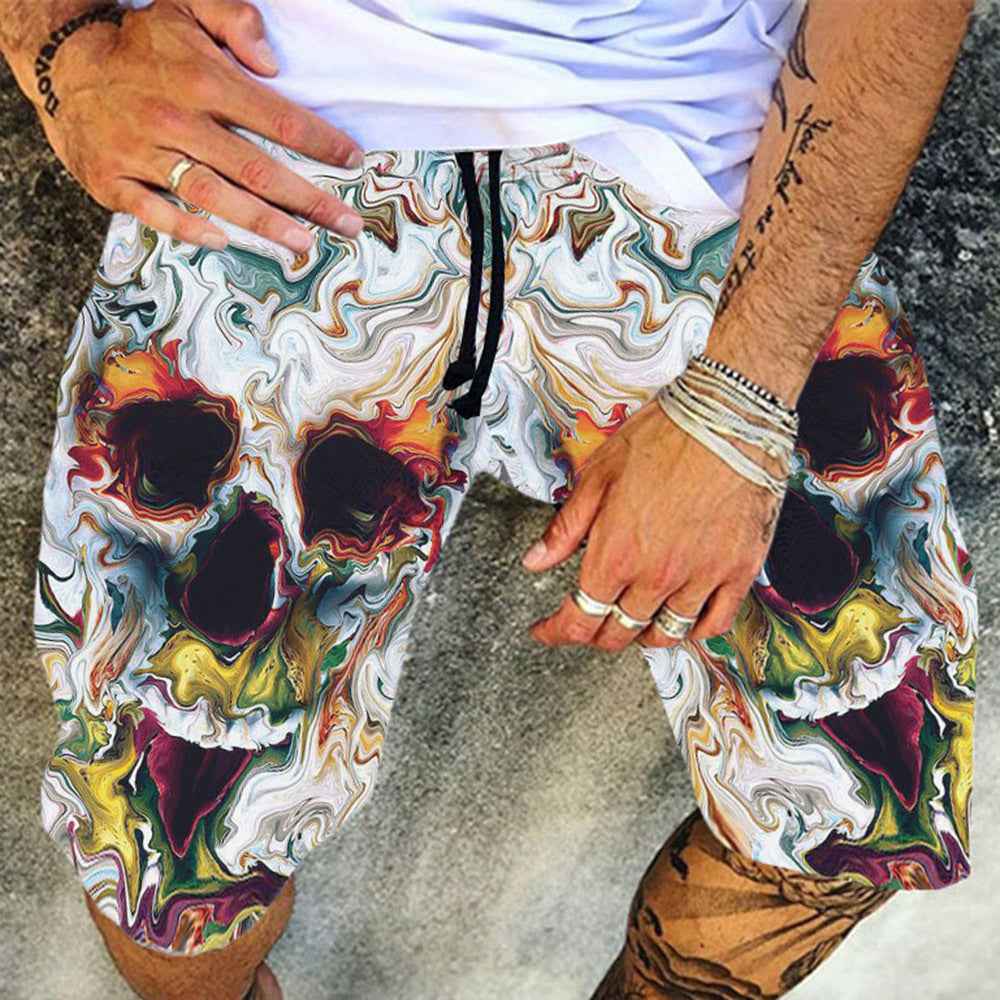 Printed Pants Casual Five-point Pants