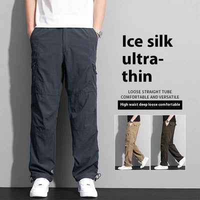 Thin Overalls Men's Casual Loose Ultrathin Khaki Straight