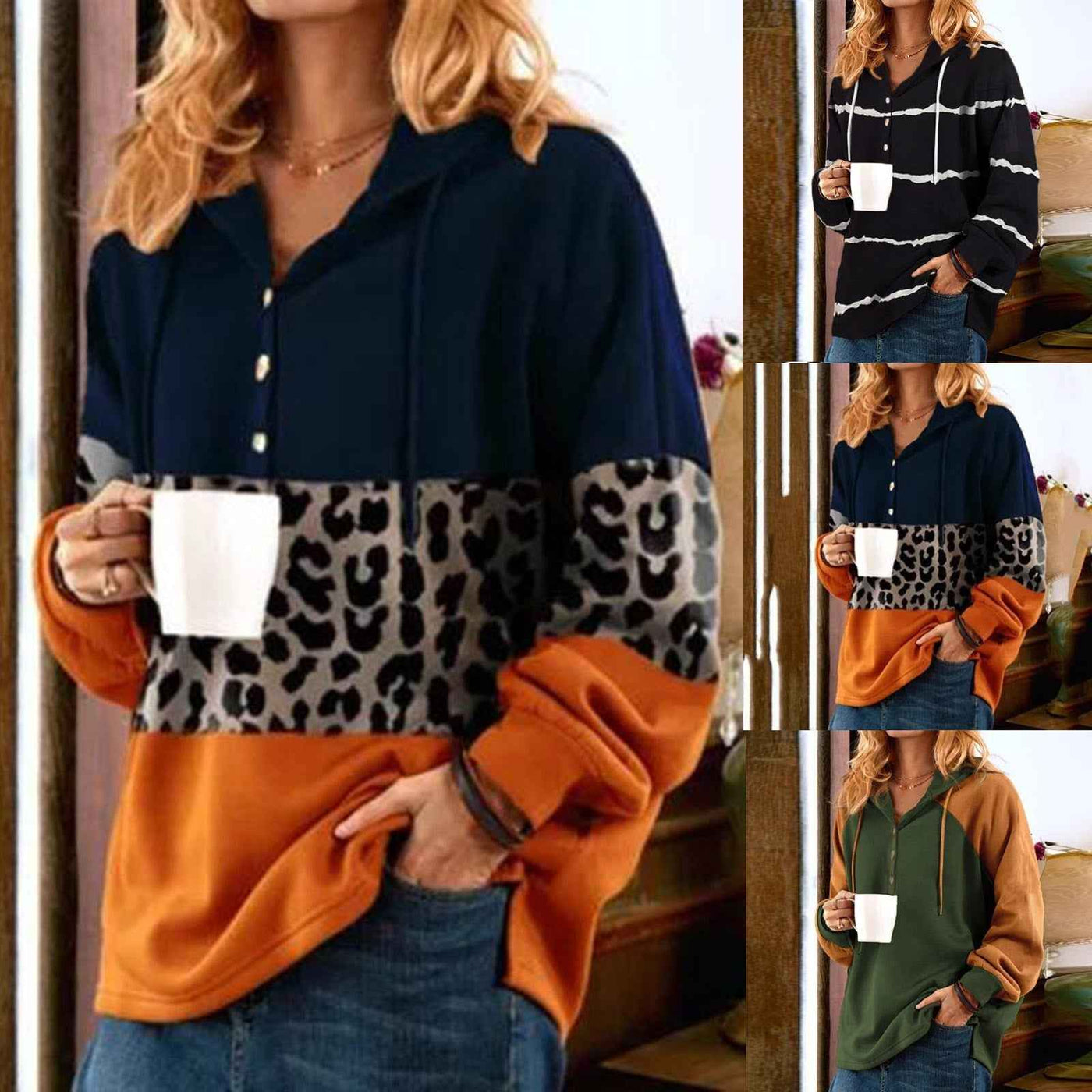 Ladies Short Casual Hooded Christmas Sweater