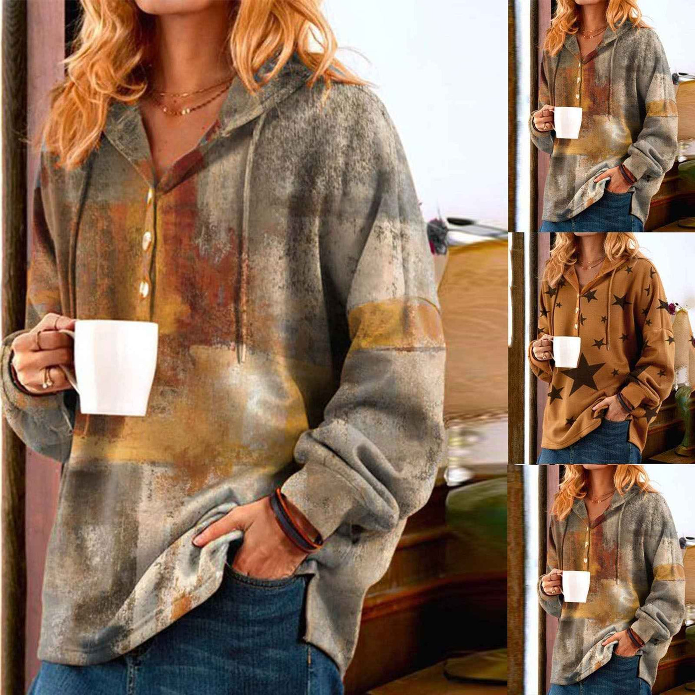 Ladies Short Casual Hooded Christmas Sweater