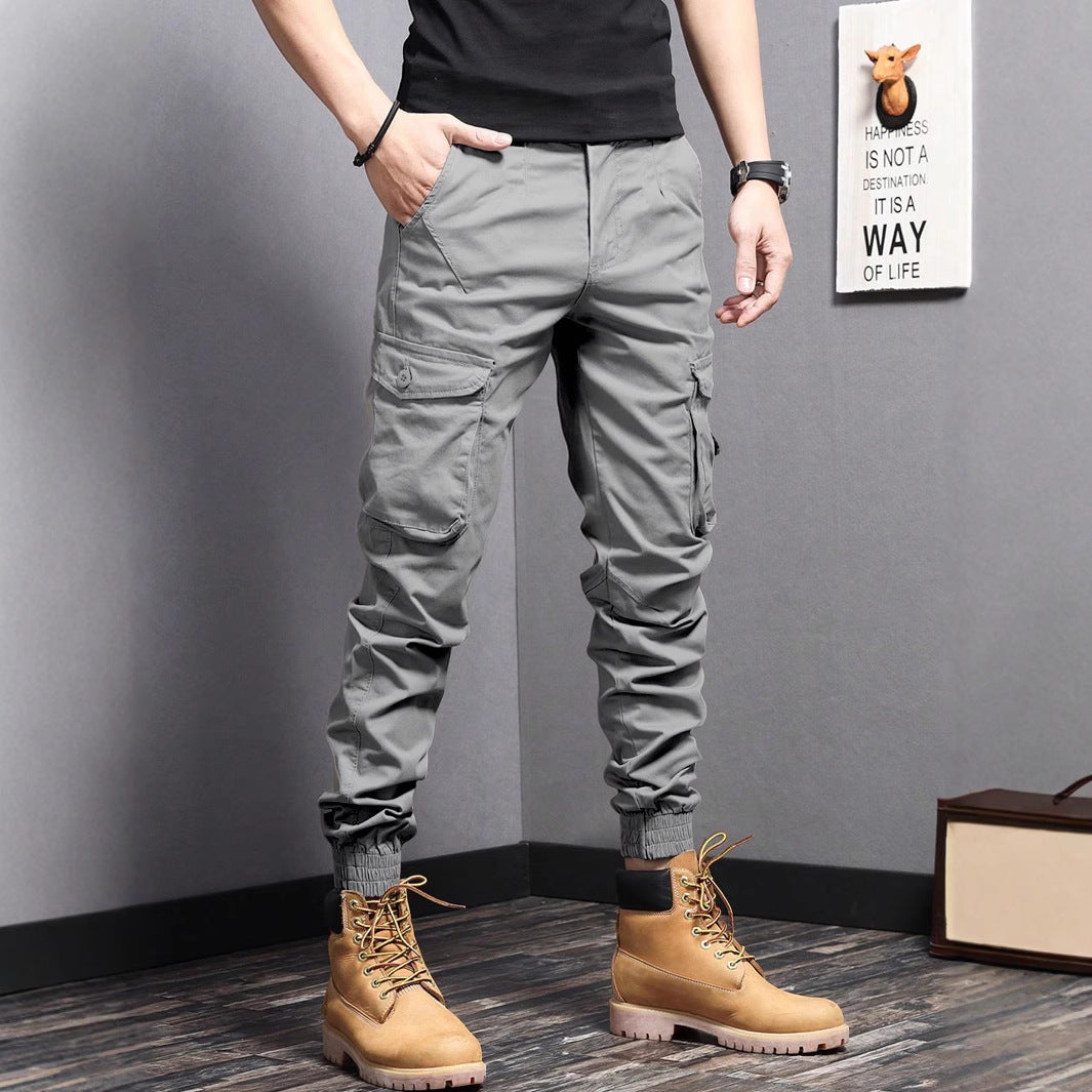 New Summer Casual Drawstring Workwear Pants Men SHOPPORA