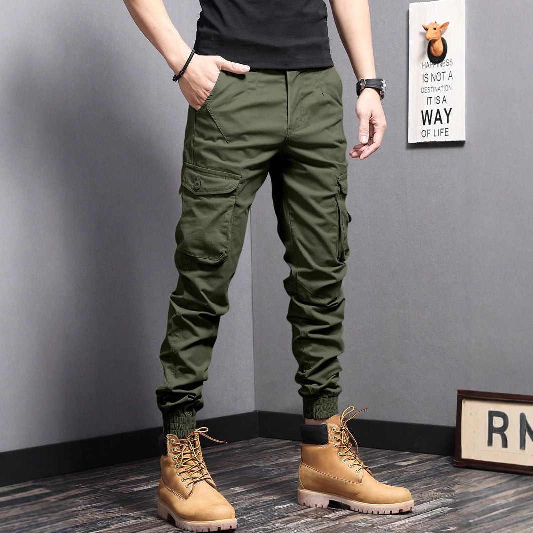 New Summer Casual Drawstring Workwear Pants Men SHOPPORA