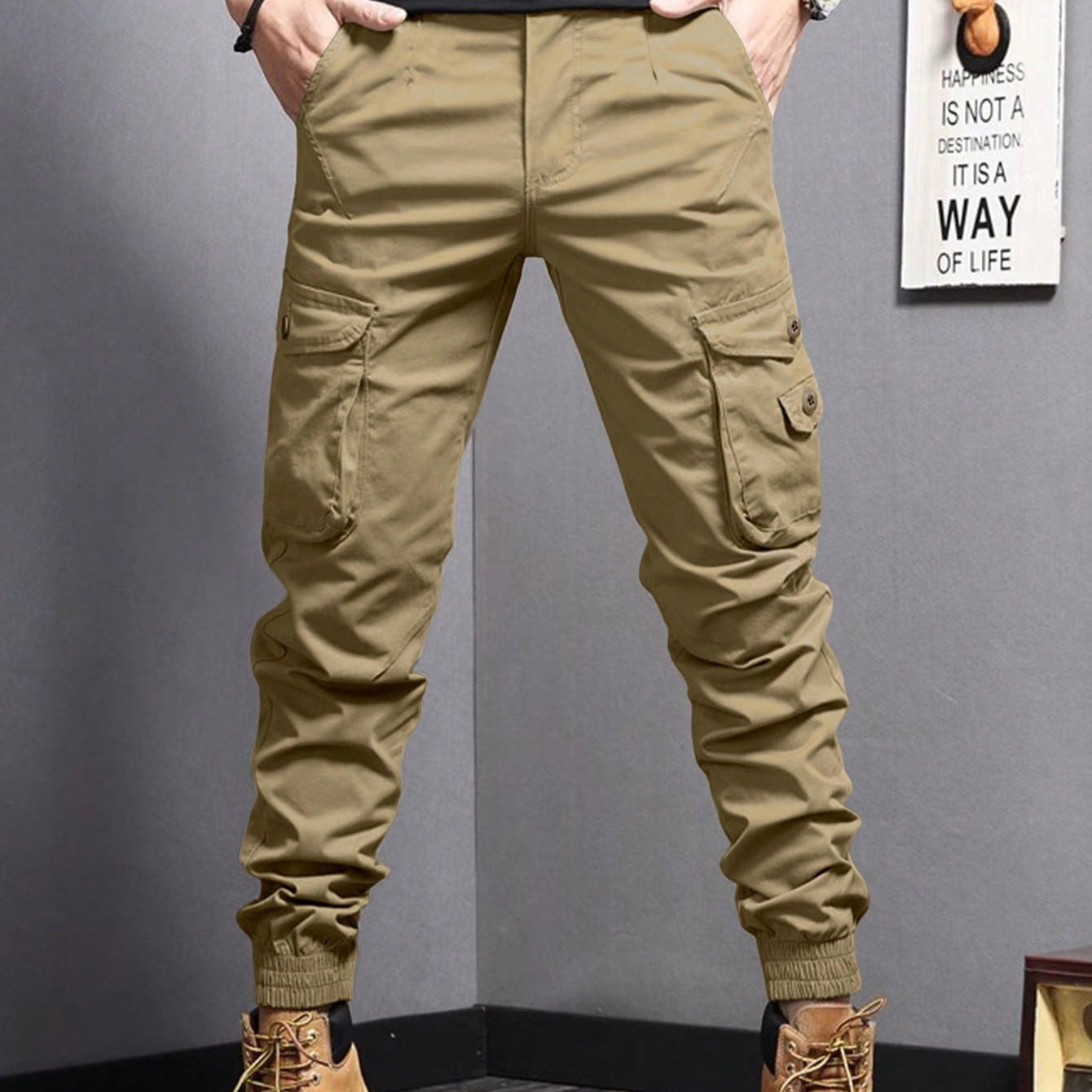 New Summer Casual Drawstring Workwear Pants Men SHOPPORA