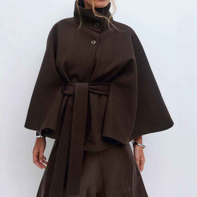 Women's Batwing Sleeve Trench Coat with Belt
