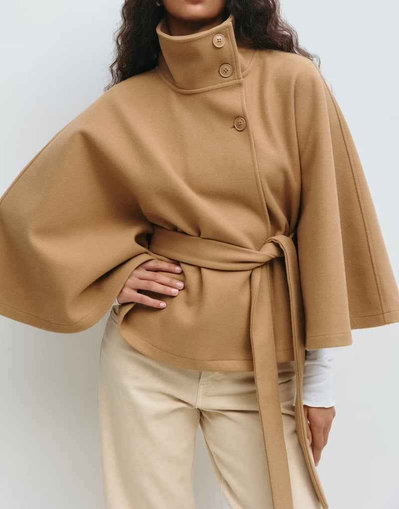 Women's Batwing Sleeve Trench Coat with Belt