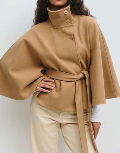 Women's Batwing Sleeve Trench Coat with Belt