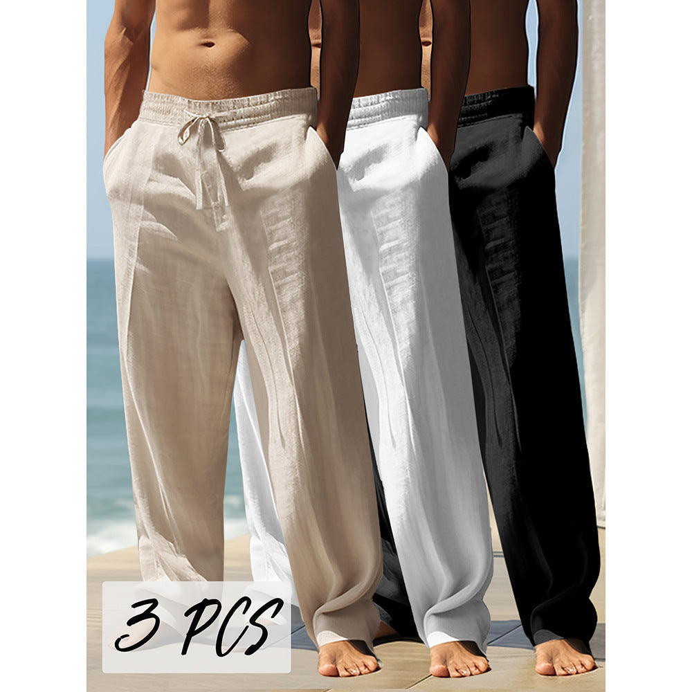 Men's Breathable And Loose Sports Straight Long Pants SHOPPORA