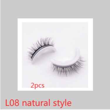 Reusable 3D Mink Lashes Natural False Eyelashes Self Adhesive Fake Glue Free Makeup Eyelash Extension Silk