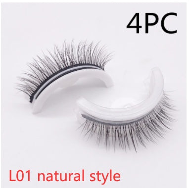 Reusable 3D Mink Lashes Natural False Eyelashes Self Adhesive Fake Glue Free Makeup Eyelash Extension Silk SHOPPORA