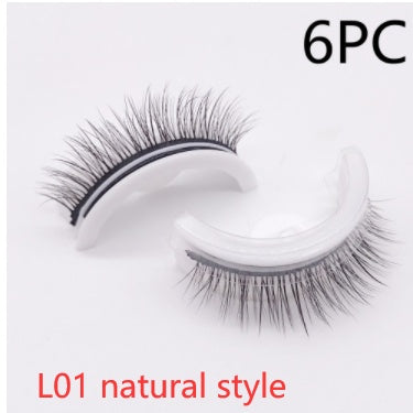 Reusable 3D Mink Lashes Natural False Eyelashes Self Adhesive Fake Glue Free Makeup Eyelash Extension Silk SHOPPORA