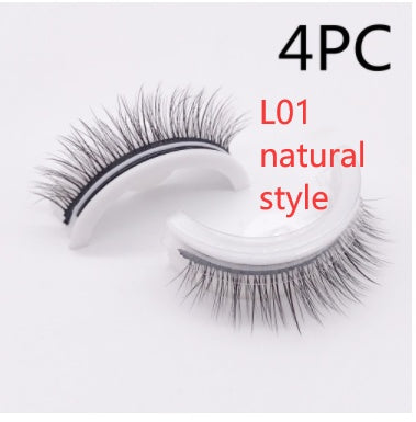 Reusable 3D Mink Lashes Natural False Eyelashes Self Adhesive Fake Glue Free Makeup Eyelash Extension Silk SHOPPORA