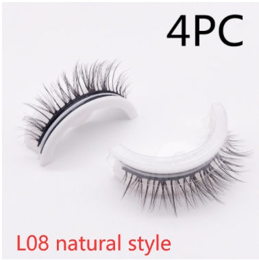 Reusable 3D Mink Lashes Natural False Eyelashes Self Adhesive Fake Glue Free Makeup Eyelash Extension Silk SHOPPORA