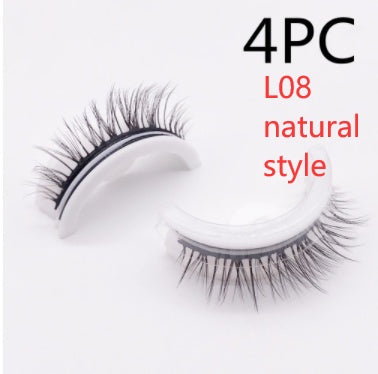 Reusable 3D Mink Lashes Natural False Eyelashes Self Adhesive Fake Glue Free Makeup Eyelash Extension Silk SHOPPORA