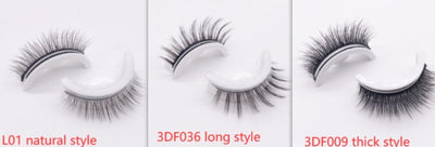 Reusable 3D Mink Lashes Natural False Eyelashes Self Adhesive Fake Glue Free Makeup Eyelash Extension Silk SHOPPORA