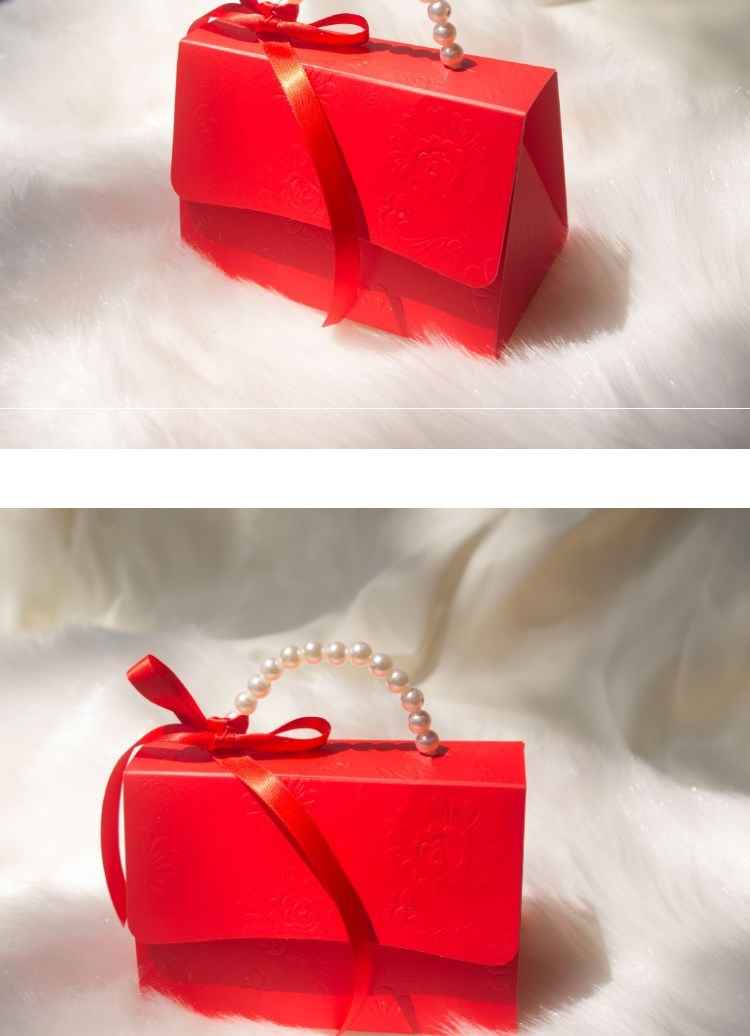 European Style Wedding Banquet Candy Box Wedding Banquet Supplies Bridesmaid Hand Gift Portable Small Paper Box Candy Box Gift Box