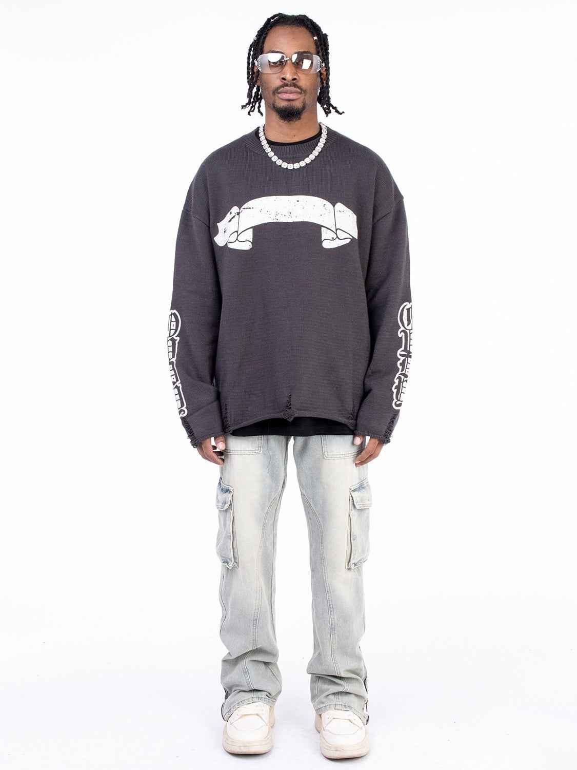 American Style Autumn And Winter Washed And Made Old Micro Elastic Jeans With Zipper Design At The Hem For Casual Pants