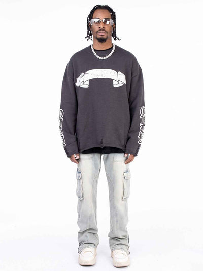 American Style Autumn And Winter Washed And Made Old Micro Elastic Jeans With Zipper Design At The Hem For Casual Pants