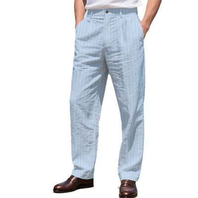Loose Breathable And Simple Vertical Straight Men's Casual Pants SHOPPORA