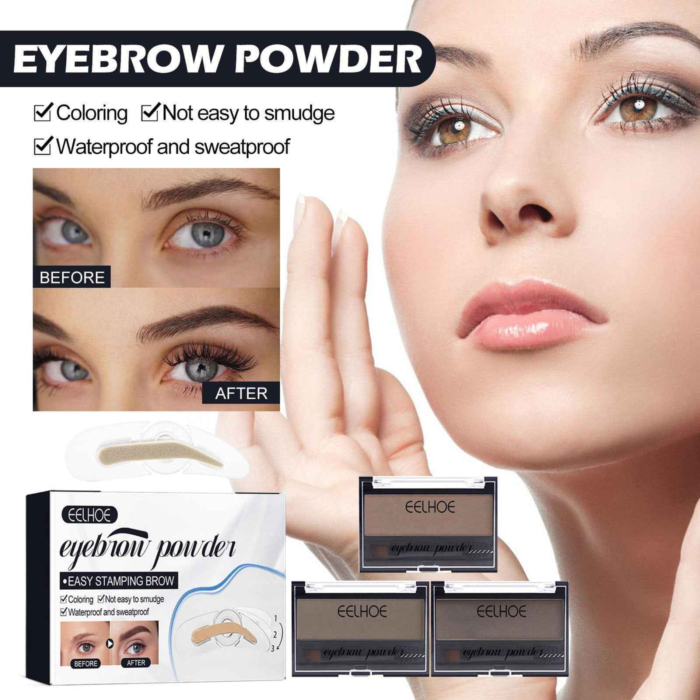 Eyebrow Suit Makeup Natural Long Lasting Waterproof Discoloration Resistant