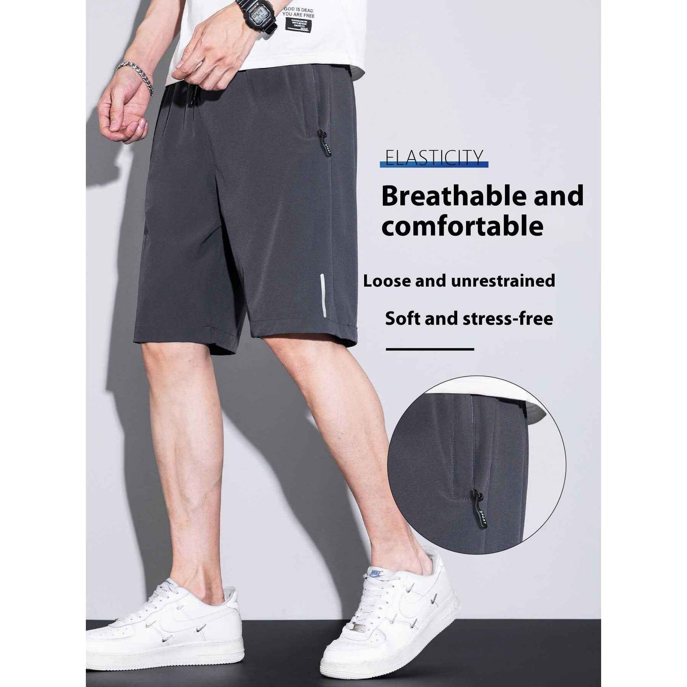 Thin Ice Silk Quick-drying Running Fitness Men's Sports Shorts