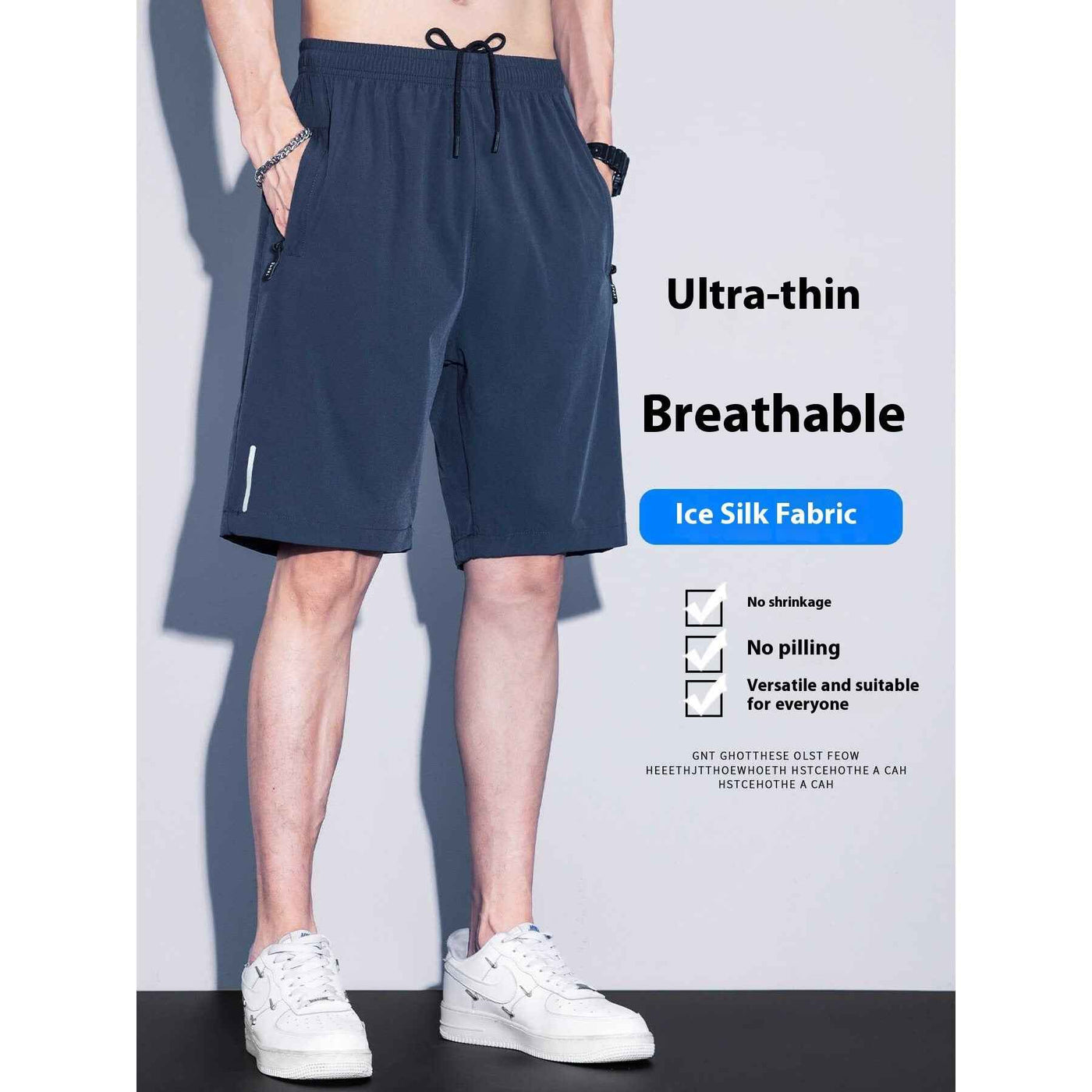 Thin Ice Silk Quick-drying Running Fitness Men's Sports Shorts