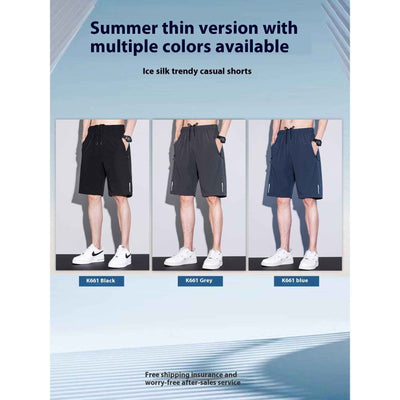 Thin Ice Silk Quick-drying Running Fitness Men's Sports Shorts