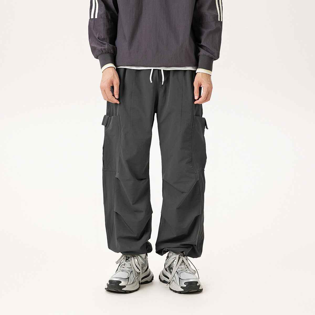 Casual Straight-leg Loose Cargo Pants Male