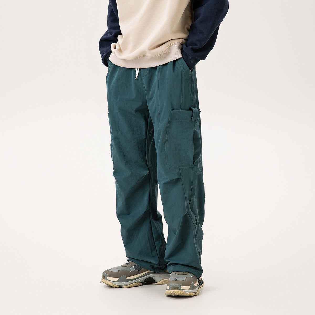 Casual Straight-leg Loose Cargo Pants Male