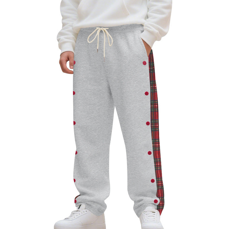 Simple Stitching Casual Sports Breasted Sweatpants SHOPPORA