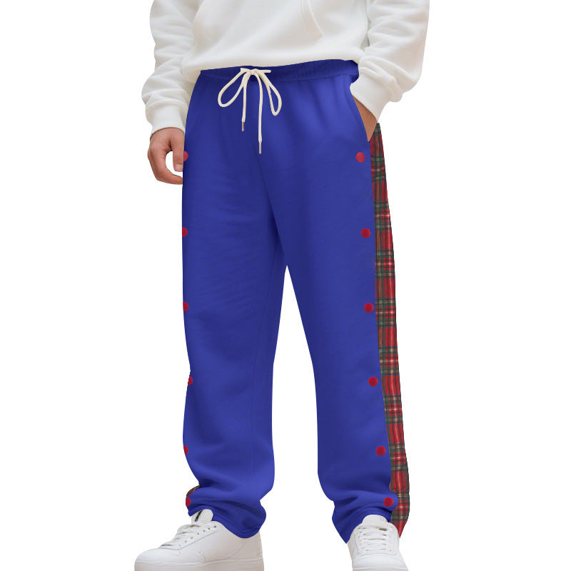 Simple Stitching Casual Sports Breasted Sweatpants SHOPPORA