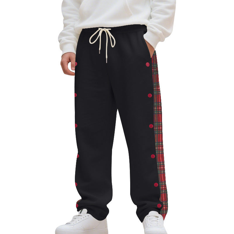 Simple Stitching Casual Sports Breasted Sweatpants SHOPPORA
