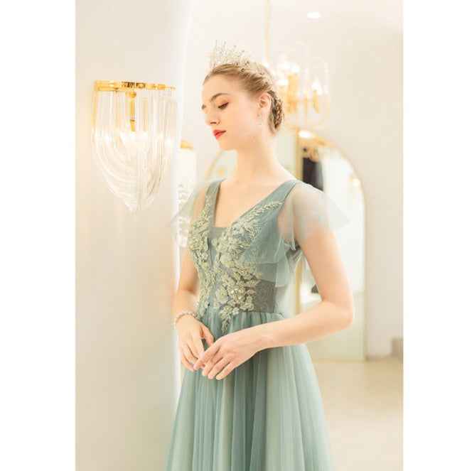 New Light Green Bridal Wedding Toast Dress