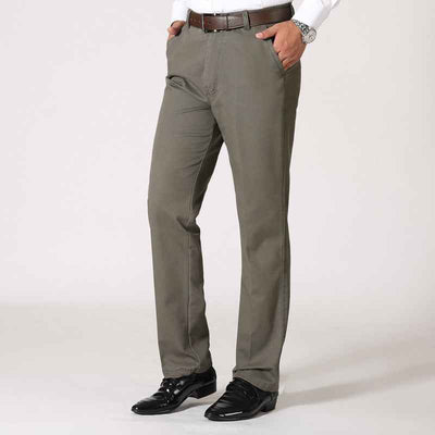 Autumn and winter men's cotton business casual men's trousers middle and old aged loose straight tooling long pants daddy
