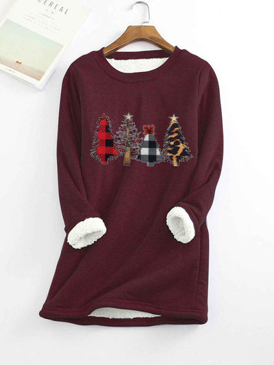Ladies Christmas plus velvet base shirt
