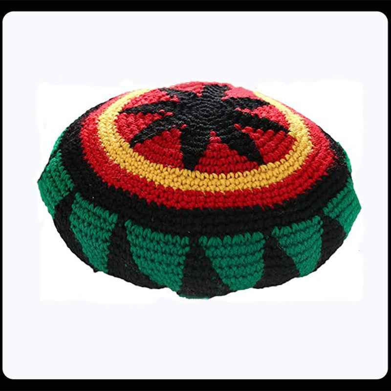 Halloween Jamaica Reggae Children Woolen Cap Handmade Knitted Rainbow Striped Festival Funny Wear