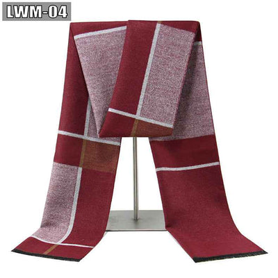 Men's Scarf European And American Cashmere Autumn And Winter Business Plaid