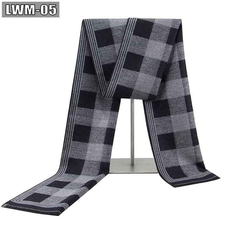 Men's Scarf European And American Cashmere Autumn And Winter Business Plaid