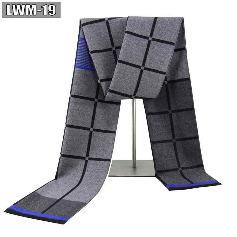Men's Scarf European And American Cashmere Autumn And Winter Business Plaid