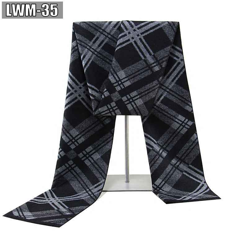 Men's Scarf European And American Cashmere Autumn And Winter Business Plaid