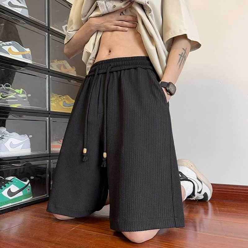 Pu Shuai Loose Outer Wear Middle Pants Sports Casual Cropped Pants