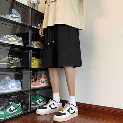 Pu Shuai Loose Outer Wear Middle Pants Sports Casual Cropped Pants