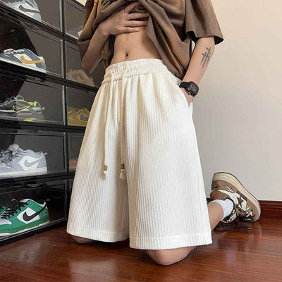 Pu Shuai Loose Outer Wear Middle Pants Sports Casual Cropped Pants
